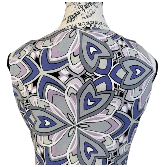 Tahari ASL Women’s Fitted Sleeveless Tank Top. Purple, Blue. 6 - Picture 9 of 11